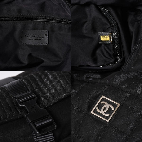 CHANEL シャネル スポーツライン ボストンバッグ ハンドバッグ キルティング 10番台 ブラック シルバー金具 美品 中古 4a006406