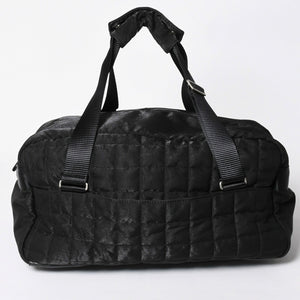 CHANEL シャネル スポーツライン ボストンバッグ ハンドバッグ キルティング 10番台 ブラック シルバー金具 美品 中古 4a006406