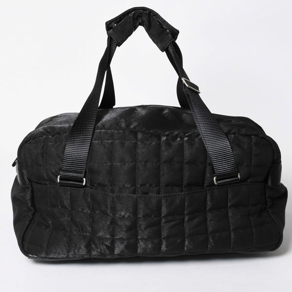 CHANEL シャネル スポーツライン ボストンバッグ ハンドバッグ キルティング 10番台 ブラック シルバー金具 美品 中古 4a006406