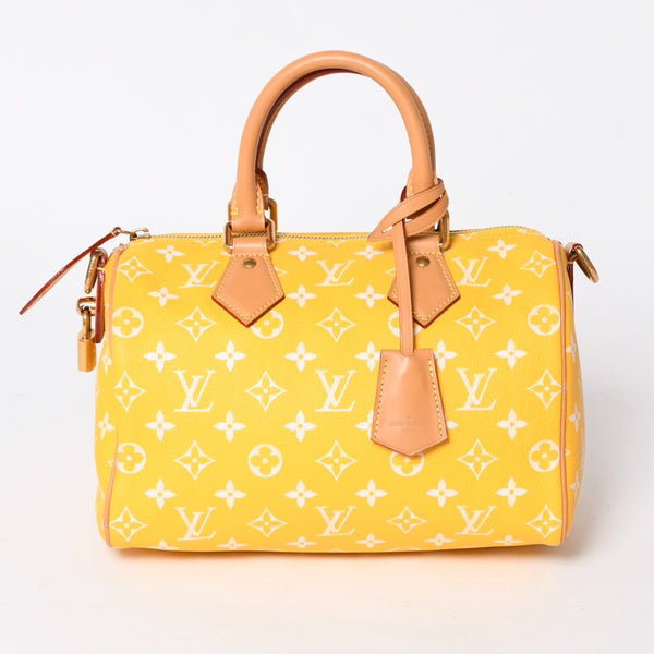 新品同様 LOUIS VUITTON ルイヴィトン スピーディ P9 バンドリエール 25 ボストンバッグ M24426 イエロー ホワイト 中古 4a006733