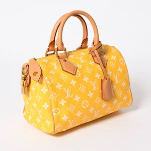 新品同様 LOUIS VUITTON ルイヴィトン スピーディ P9 バンドリエール 25 ボストンバッグ M24426 イエロー ホワイト 中古 4a006733