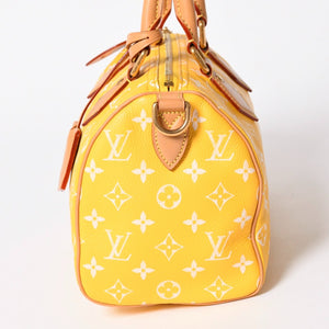 新品同様 LOUIS VUITTON ルイヴィトン スピーディ P9 バンドリエール 25 ボストンバッグ M24426 イエロー ホワイト 中古 4a006733