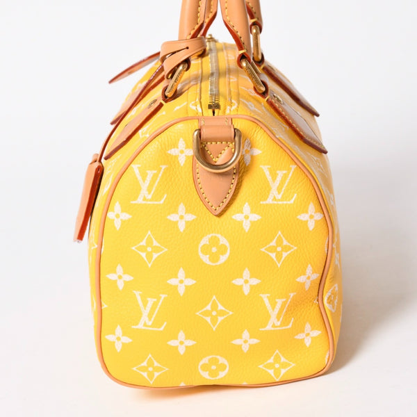 新品同様 LOUIS VUITTON ルイヴィトン スピーディ P9 バンドリエール 25 ボストンバッグ M24426 イエロー ホワイト 中古 4a006733