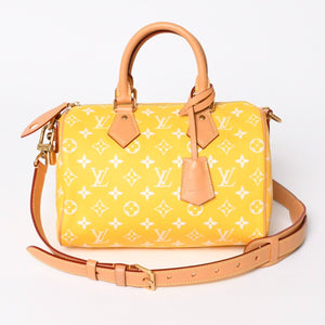 新品同様 LOUIS VUITTON ルイヴィトン スピーディ P9 バンドリエール 25 ボストンバッグ M24426 イエロー ホワイト 中古 4a006733