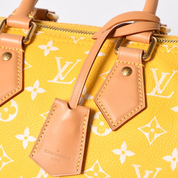 新品同様 LOUIS VUITTON ルイヴィトン スピーディ P9 バンドリエール 25 ボストンバッグ M24426 イエロー ホワイト 中古 4a006733