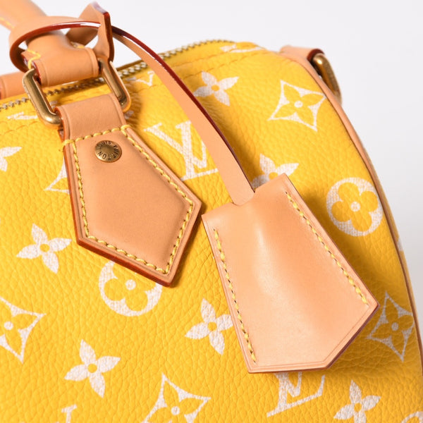 新品同様 LOUIS VUITTON ルイヴィトン スピーディ P9 バンドリエール 25 ボストンバッグ M24426 イエロー ホワイト 中古 4a006733