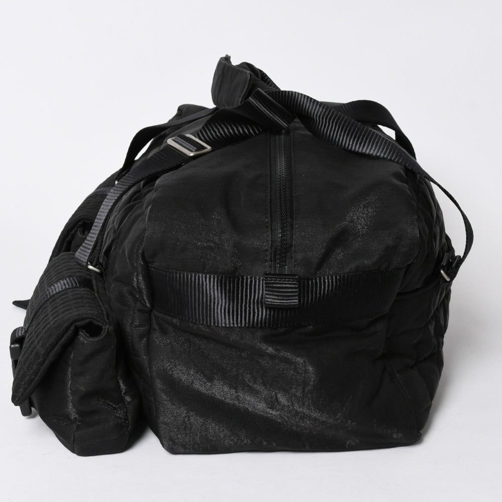 CHANEL シャネル スポーツライン ボストンバッグ ハンドバッグ キルティング 10番台 ブラック シルバー金具 美品 中古 4a006406