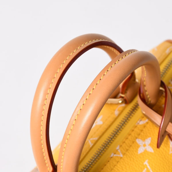 新品同様 LOUIS VUITTON ルイヴィトン スピーディ P9 バンドリエール 25 ボストンバッグ M24426 イエロー ホワイト 中古 4a006733