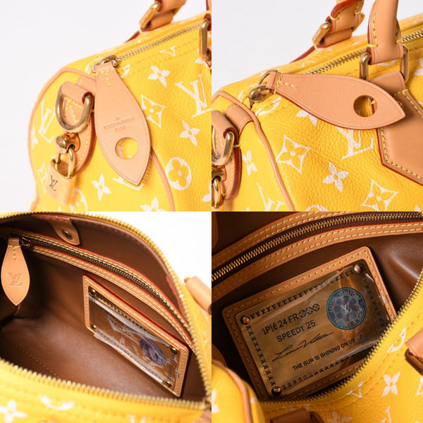 新品同様 LOUIS VUITTON ルイヴィトン スピーディ P9 バンドリエール 25 ボストンバッグ M24426 イエロー ホワイト 中古 4a006733