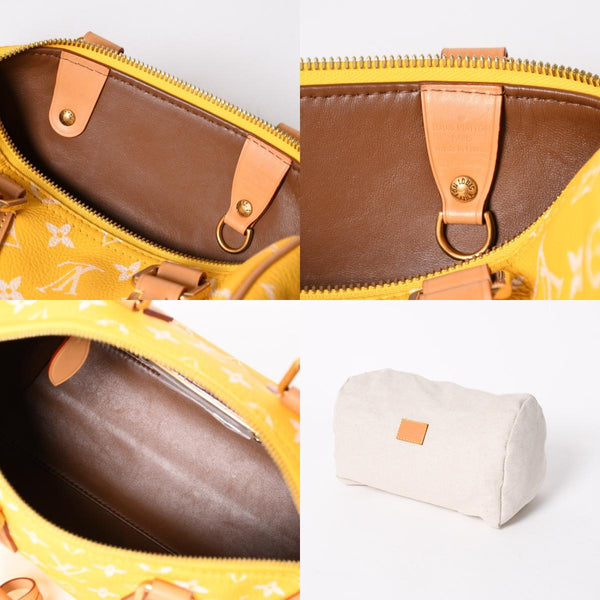 新品同様 LOUIS VUITTON ルイヴィトン スピーディ P9 バンドリエール 25 ボストンバッグ M24426 イエロー ホワイト 中古 4a006733