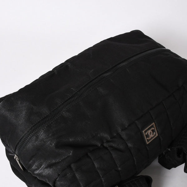 CHANEL シャネル スポーツライン ボストンバッグ ハンドバッグ キルティング 10番台 ブラック シルバー金具 美品 中古 4a006406