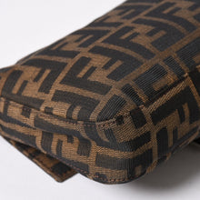 Load the image into the gallery viewer. 極美品 FENDI フェンディ ショルダーバッグ クロスボディバッグ マンマバケット ズッカ柄 33492 ブラウン シルバー金具 中古 4a006409