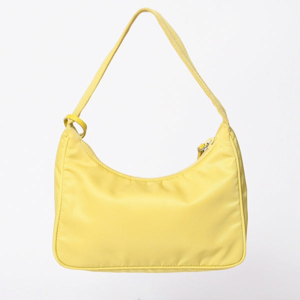 PRADA プラダ Re-Edition 2000 ハンドバッグ ワンショルダーバッグ 1NE515 トライアングルロゴ ナイロン イエロー 美品 中古 4a006505