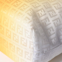 将图片加载到图库查看器中。 極美品 FENDI フェンディ ズッキーノ FFロゴ トートバッグ ハンドバッグ 8BH099 キャンバス レザー グレー イエロー 中古 4a006497