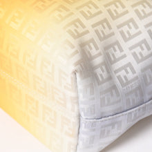 将图片加载到图库查看器中。 極美品 FENDI フェンディ ズッキーノ FFロゴ トートバッグ ハンドバッグ 8BH099 キャンバス レザー グレー イエロー 中古 4a006497