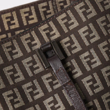将图片加载到图库查看器中。 極美品 FENDI フェンディ ズッキーノ柄 ハンドバッグ キャンバス レザー ブラウン ブラックメタル金具 中古 4a006495