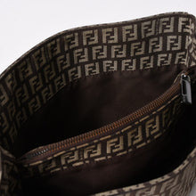 将图片加载到图库查看器中。 極美品 FENDI フェンディ ズッキーノ柄 ハンドバッグ キャンバス レザー ブラウン ブラックメタル金具 中古 4a006495