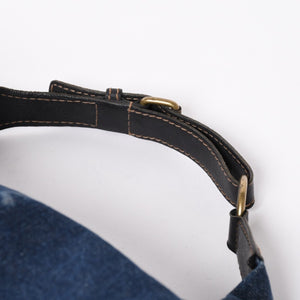 Very Good Condition YVES SAINT LAURENT Yves Saint Laurent One Shoulder Bag Cassandra 205027 Denim Blue Gold Hardware Used 4a006410