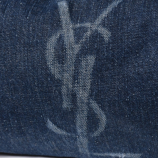Very Good Condition YVES SAINT LAURENT Yves Saint Laurent One Shoulder Bag Cassandra 205027 Denim Blue Gold Hardware Used 4a006410