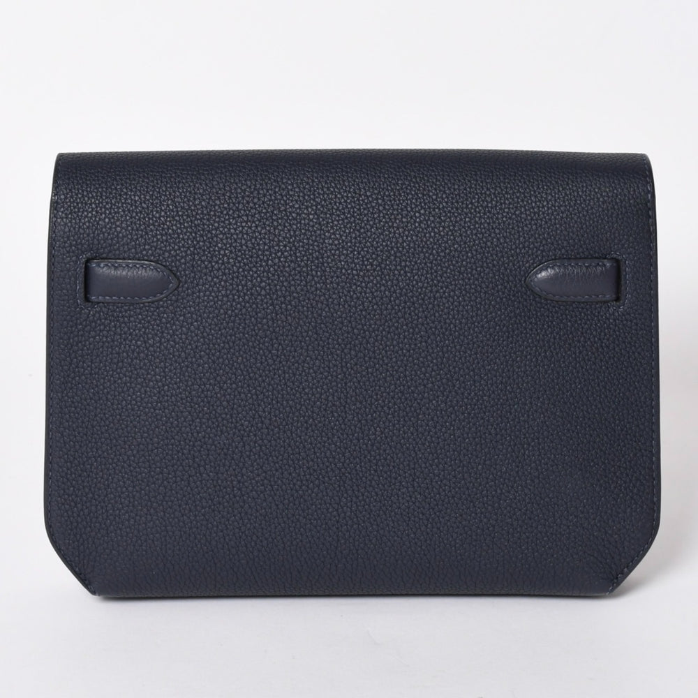 極美品 HEMRES エルメス クラッチバッグ ケリーデペッシュ25 ブルーニュイ Z刻印 クラッチ シルバー金具 中古 4a006460