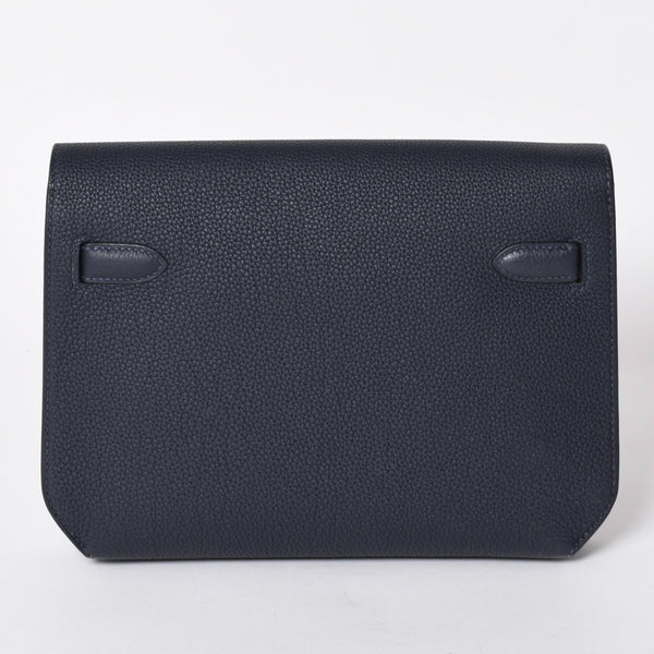 極美品 HEMRES エルメス クラッチバッグ ケリーデペッシュ25 ブルーニュイ Z刻印 クラッチ シルバー金具 中古 4a006460