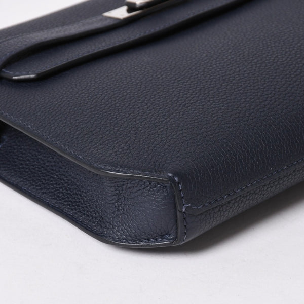 極美品 HEMRES エルメス クラッチバッグ ケリーデペッシュ25 ブルーニュイ Z刻印 クラッチ シルバー金具 中古 4a006460