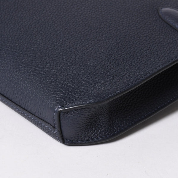 極美品 HEMRES エルメス クラッチバッグ ケリーデペッシュ25 ブルーニュイ Z刻印 クラッチ シルバー金具 中古 4a006460