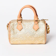 将图片加载到图库查看器中。 極美品 LOUIS VUITTON ルイヴィトン Hand Bag ハンドバッグ Shoulder Bag ショルダーバッグ モノグラムジャガード ナノスピーディ M82242 ゴールド ベージュ 中古 4a006443