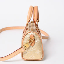 将图片加载到图库查看器中。 極美品 LOUIS VUITTON ルイヴィトン Hand Bag ハンドバッグ Shoulder Bag ショルダーバッグ モノグラムジャガード ナノスピーディ M82242 ゴールド ベージュ 中古 4a006443