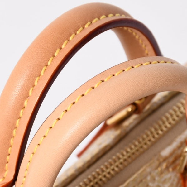 Very good condition LOUIS VUITTON Hand Bag Shoulder Bag Monogram Jacquard Nano Speedy M82242 Gold Beige Used 4a006443