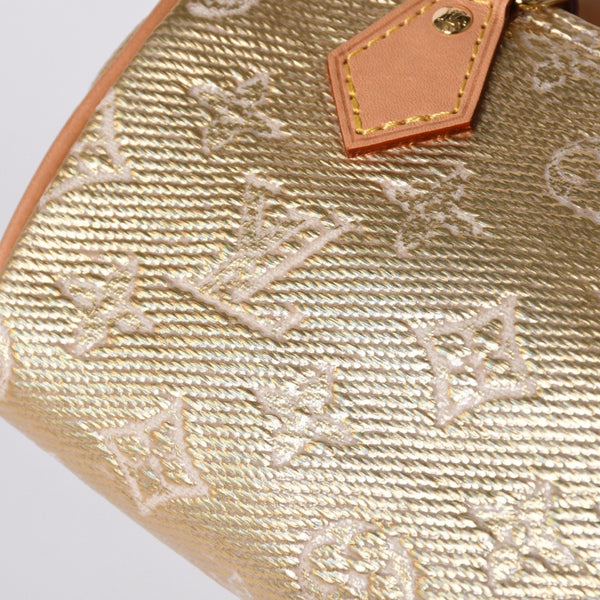 Very good condition LOUIS VUITTON Hand Bag Shoulder Bag Monogram Jacquard Nano Speedy M82242 Gold Beige Used 4a006443