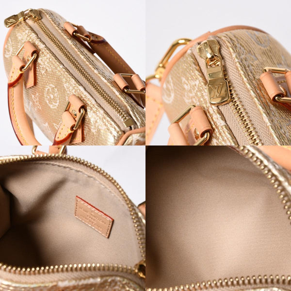 Very good condition LOUIS VUITTON Hand Bag Shoulder Bag Monogram Jacquard Nano Speedy M82242 Gold Beige Used 4a006443