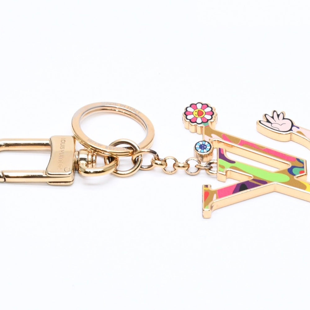 極美品 LOUIS VUITTON× TM ルイヴィトン キーホルダー LV アイコニック スーパーフラットチャーム 村上隆 M02468 中古 4a006414
