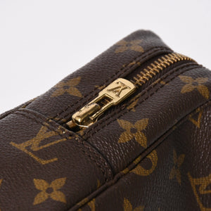 LOUIS VUITTON ルイヴィトン トゥルーストワレット23 コスメポーチ クラッチバッグ ポーチ モノグラム ブラウン 良品 中古 4b010807