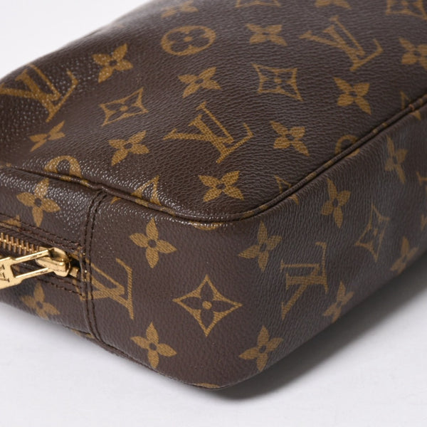 LOUIS VUITTON ルイヴィトン トゥルーストワレット23 コスメポーチ クラッチバッグ ポーチ モノグラム ブラウン 良品 中古 4b010807