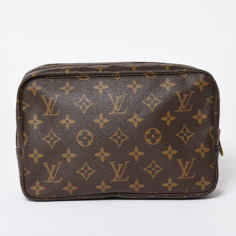 LOUIS VUITTON ルイヴィトン トゥルーストワレット23 コスメポーチ クラッチバッグ ポーチ モノグラム ブラウン 良品 中古 4b010807