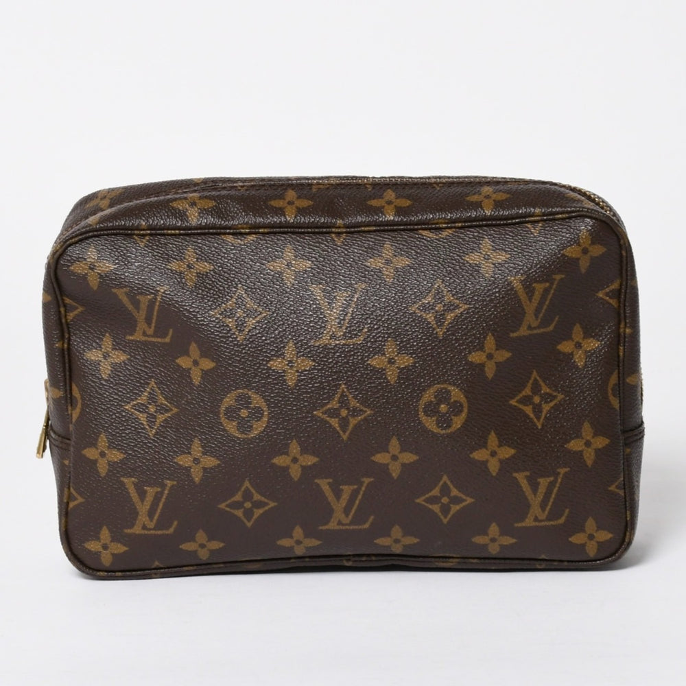 LOUIS VUITTON ルイヴィトン トゥルーストワレット23 コスメポーチ クラッチバッグ ポーチ モノグラム ブラウン 良品 中古 4b010807