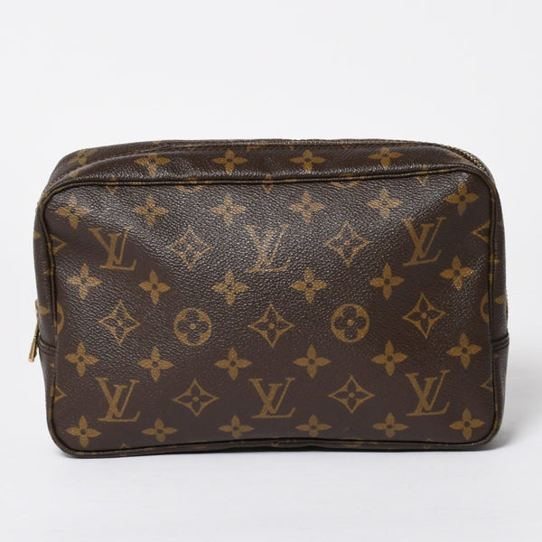 LOUIS VUITTON ルイヴィトン トゥルーストワレット23 コスメポーチ クラッチバッグ ポーチ モノグラム ブラウン 良品 中古 4b010807