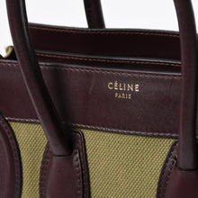 Load the image into the gallery viewer. 極美品 CELINE セリーヌ ラゲージマイクロショッパー ショルダーバッグ ハンドバッグ フィービー期 カーフスキン カーキ ゴールド金具 中古 4a006221