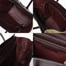Load the image into the gallery viewer. 極美品 CELINE セリーヌ ラゲージマイクロショッパー ショルダーバッグ ハンドバッグ フィービー期 カーフスキン カーキ ゴールド金具 中古 4a006221