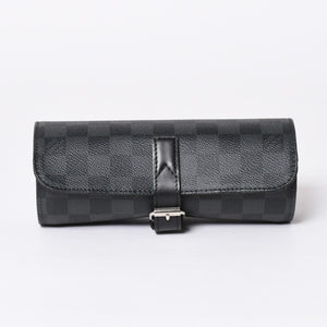 極美品 LOUIS VUITTON ルイヴィトン 時計ケース ダミエグラフィット エテュイ 3モントル 3本用ウォッチケース 時計ケース 筒型 マルチポーチ N41137 中古 4a006422
