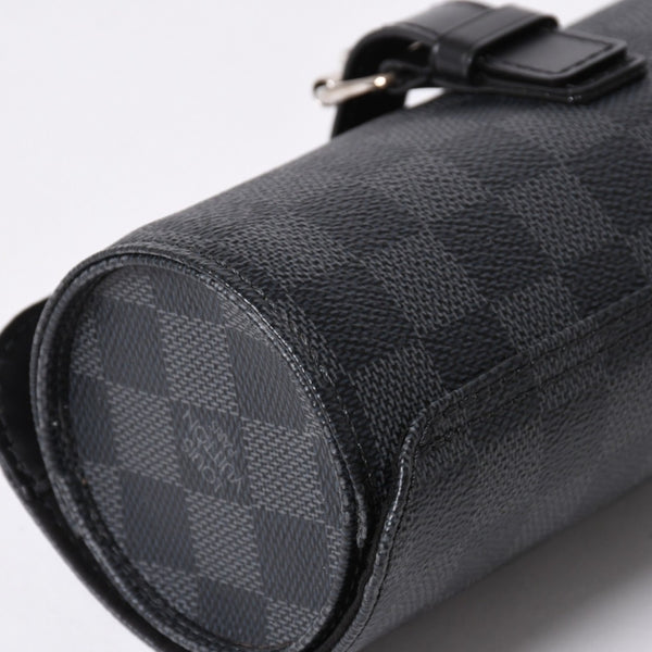 極美品 LOUIS VUITTON ルイヴィトン 時計ケース ダミエグラフィット エテュイ 3モントル 3本用ウォッチケース 時計ケース 筒型 マルチポーチ N41137 中古 4a006422