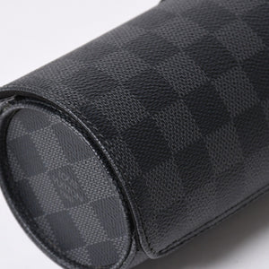 極美品 LOUIS VUITTON ルイヴィトン 時計ケース ダミエグラフィット エテュイ 3モントル 3本用ウォッチケース 時計ケース 筒型 マルチポーチ N41137 中古 4a006422