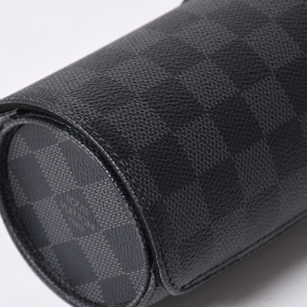 極美品 LOUIS VUITTON ルイヴィトン 時計ケース ダミエグラフィット エテュイ 3モントル 3本用ウォッチケース 時計ケース 筒型 マルチポーチ N41137 中古 4a006422