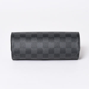 極美品 LOUIS VUITTON ルイヴィトン 時計ケース ダミエグラフィット エテュイ 3モントル 3本用ウォッチケース 時計ケース 筒型 マルチポーチ N41137 中古 4a006422