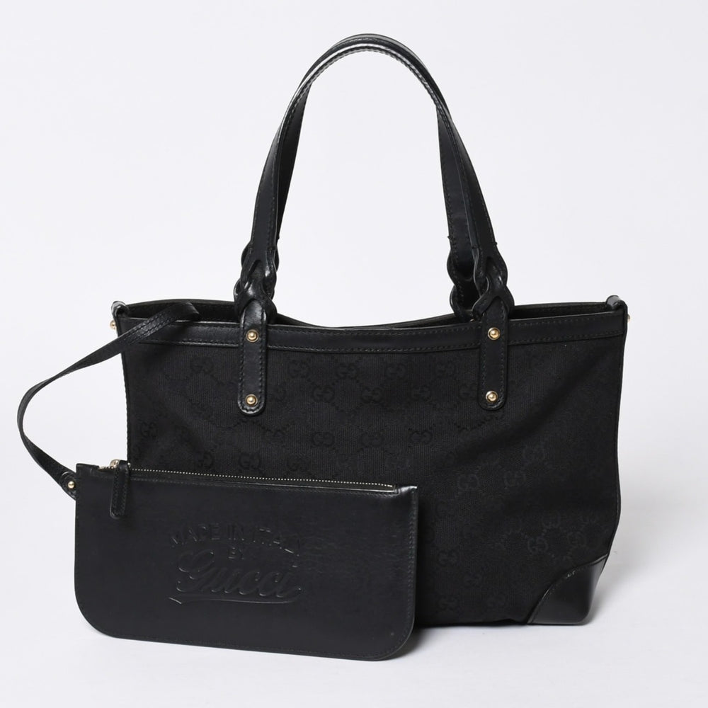 GUCCI グッチ GG柄 GGキャンバス 269878 トートバッグ ショルダーバッグ ブラック ゴールド金具 美品 中古 4a006234