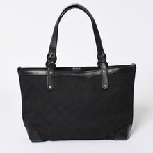 Load the image into the gallery viewer. GUCCI グッチ GG柄 GGキャンバス 269878 トートバッグ ショルダーバッグ ブラック ゴールド金具 美品 中古 4a006234
