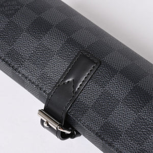 極美品 LOUIS VUITTON ルイヴィトン 時計ケース ダミエグラフィット エテュイ 3モントル 3本用ウォッチケース 時計ケース 筒型 マルチポーチ N41137 中古 4a006422