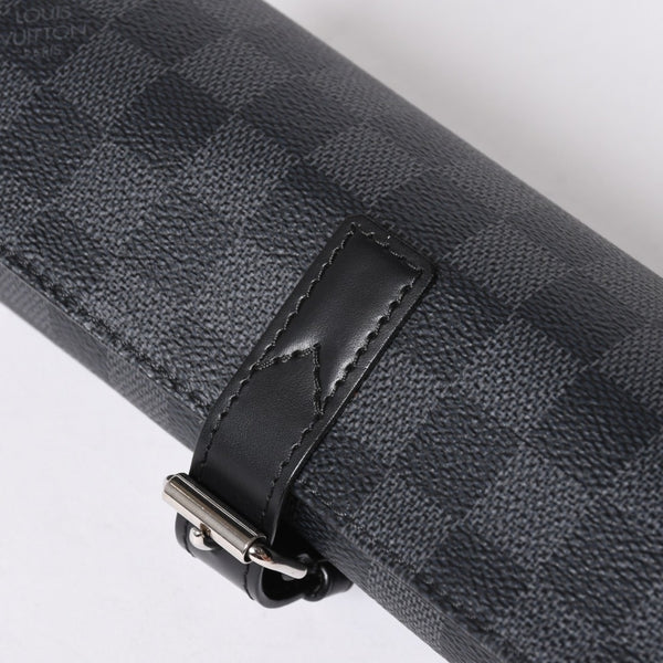 極美品 LOUIS VUITTON ルイヴィトン 時計ケース ダミエグラフィット エテュイ 3モントル 3本用ウォッチケース 時計ケース 筒型 マルチポーチ N41137 中古 4a006422
