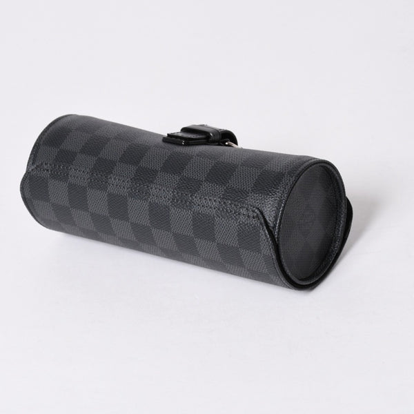 極美品 LOUIS VUITTON ルイヴィトン 時計ケース ダミエグラフィット エテュイ 3モントル 3本用ウォッチケース 時計ケース 筒型 マルチポーチ N41137 中古 4a006422